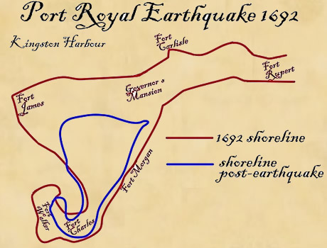 Port Royal Earthquake Map